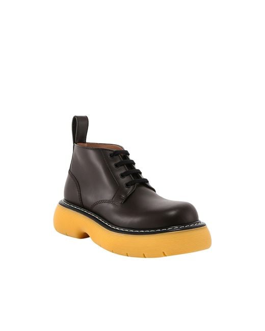 Bottega Veneta Brown Swell Lace Up Ankle Boots