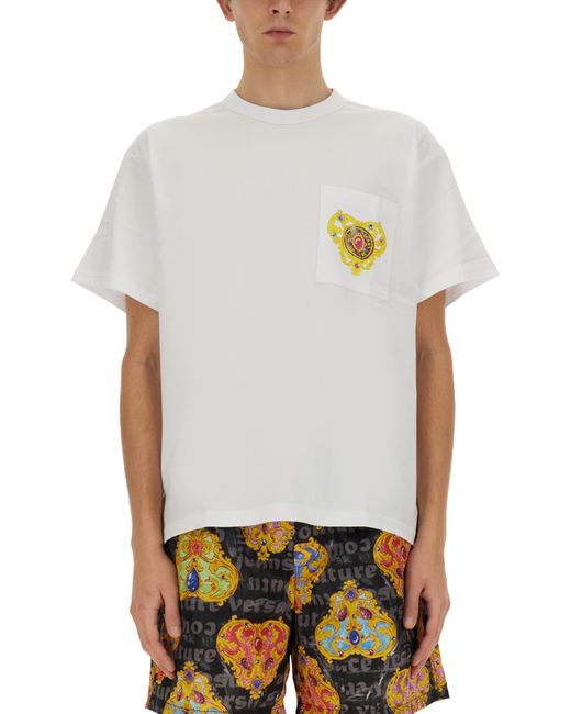 Versace White "heart Couture" T-shirt for men