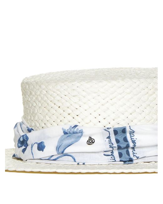 Maison Michel White Kiki Straw Hat