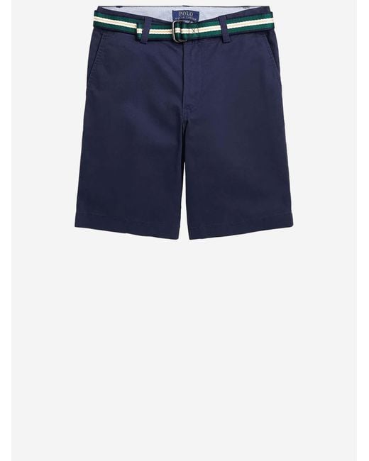 Polo Ralph Lauren Blue Stretch Cotton Shorts Trousers for men