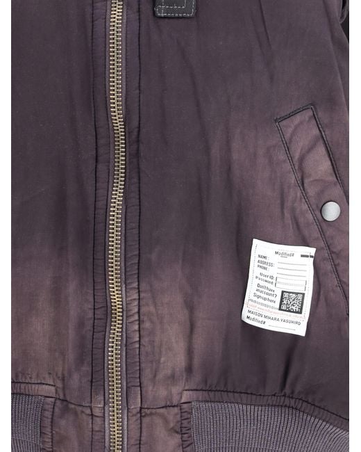 Maison Mihara Yasuhiro Purple Aged Flight Jacket for men