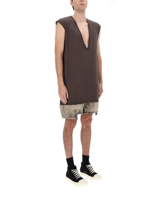 Rick Owens Natural Cargo Shorts Cotton for men