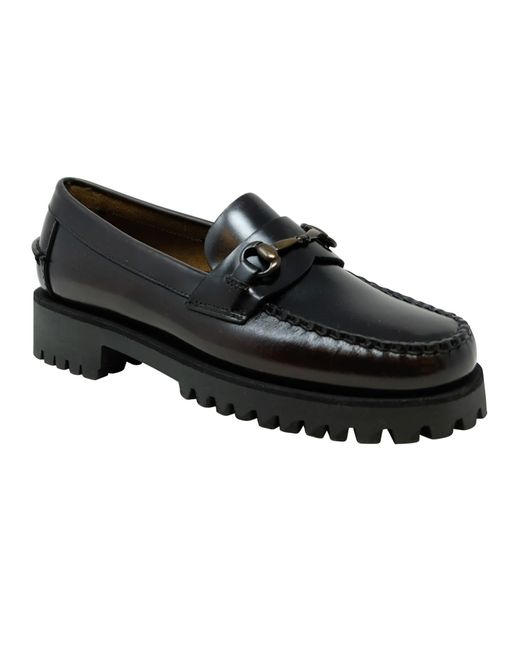 Sebago Bordeaux Leather Loafers in Black | Lyst UK