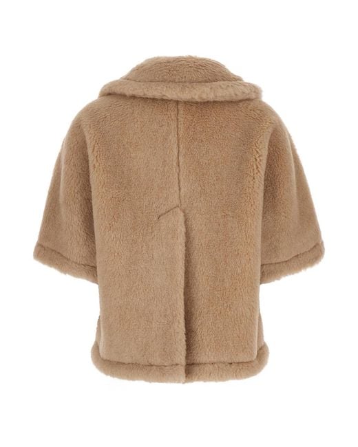 Max Mara Natural Cloak Corvino Faux Fur Alpaca Coat