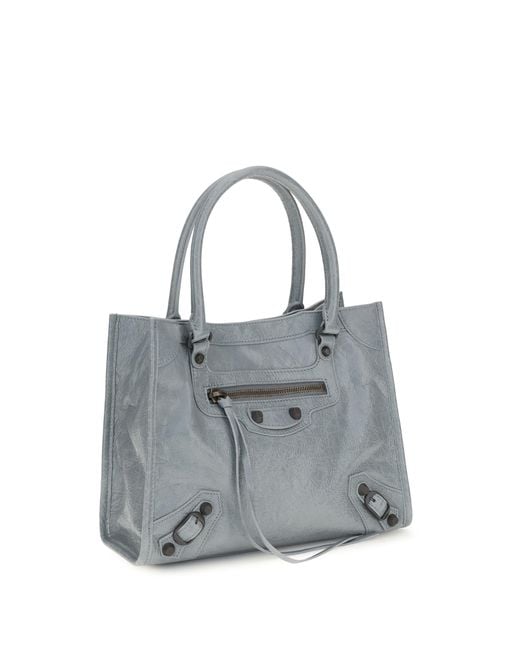 Balenciaga Gray Le City Tote Mini Handbag Lamb Ovis Aries Handbags