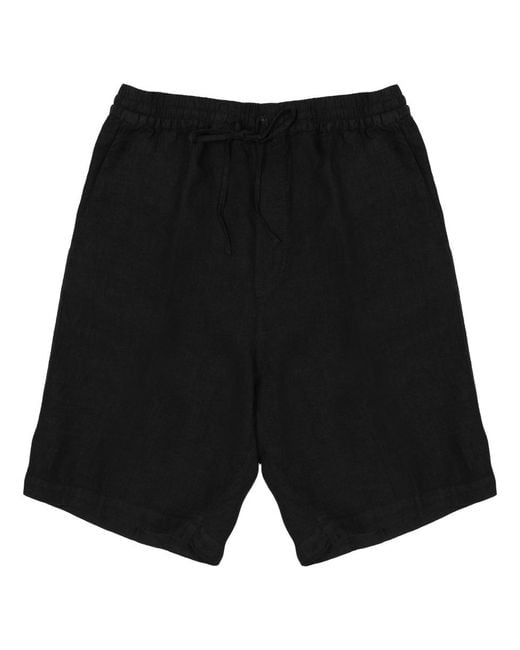 120% Lino Black Linen Shorts for men