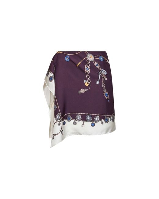 Versace Purple Mini Skirt Silk