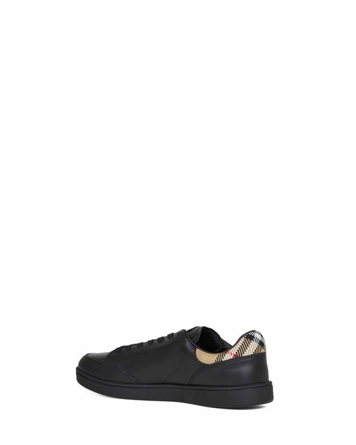 Burberry Black Calf Leather Set Sneakers for men