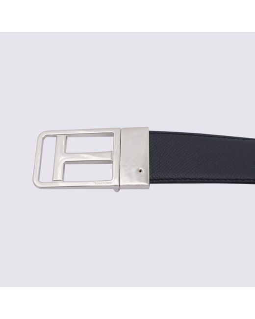 Tom Ford Blue Leather Belt for men