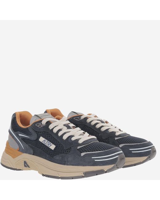 Autry Blue Sneakers Hyperway Leather/Mesh Trainers for men