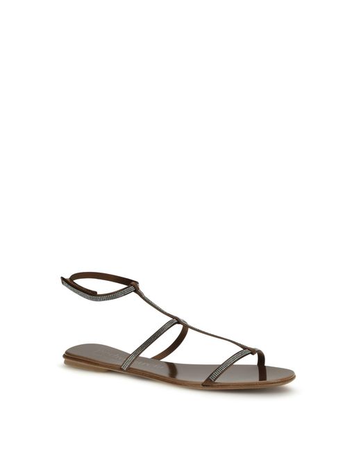 Pedro Garcia White Rhinestone Sandals Calf Leather Bos Taurus