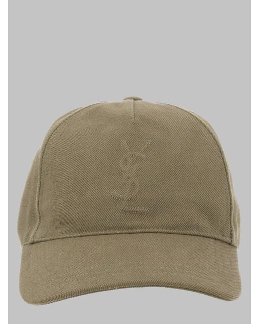 Saint Laurent Natural Baseball Cap Cassandre Cotton Hat for men