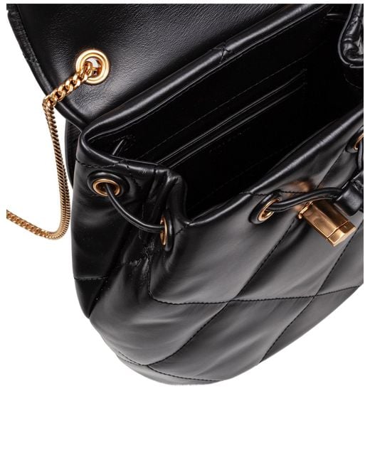 Tory Burch Black Kira Diamond Leather Mini Backpack