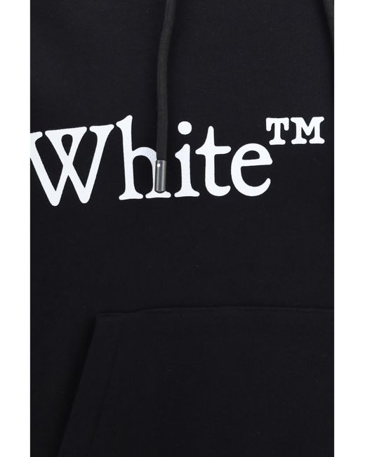 Off-White c/o Virgil Abloh Black Bookish Scarf Hoodie Cotton Sweatshirts for men