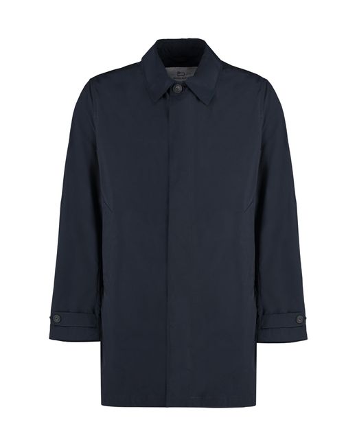 Woolrich Blue New City Nylon Trench Coat for men