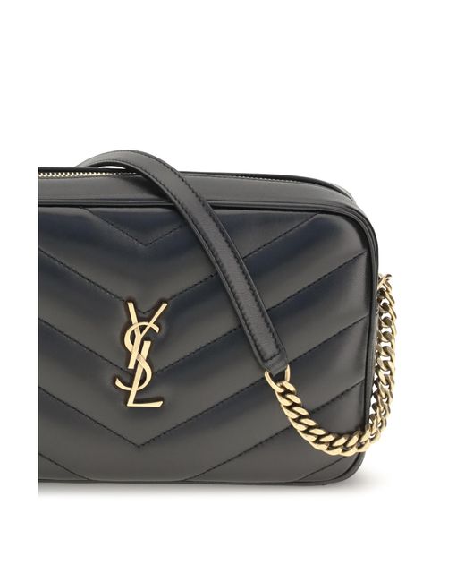 Saint Laurent Black Crossbody Bag Loulou Matelassé Leather Lamb Shoulder