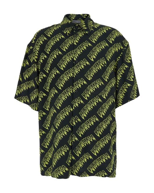 Balenciaga Green Shirt Creeper Viscose for men