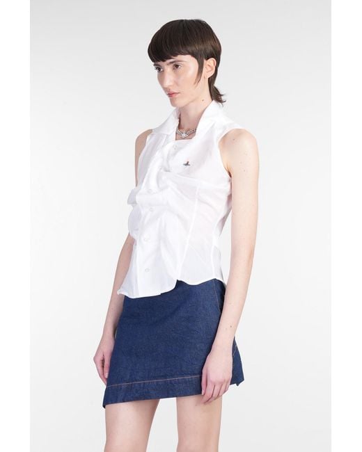Vivienne Westwood White Ss Drunken Shirt
