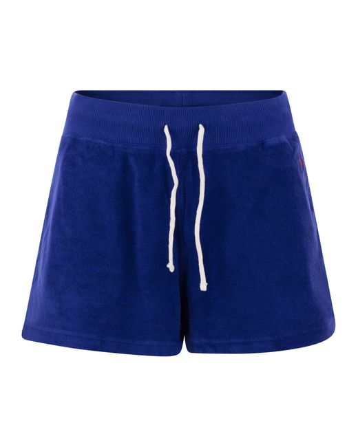 Polo Ralph Lauren Blue Sponge Shorts With Drawstring