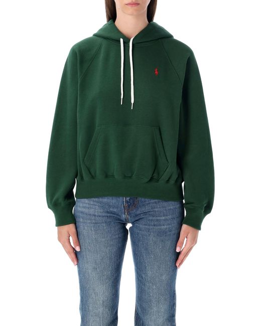 Polo Ralph Lauren Green Hoodie With Embroidered Pony Logo