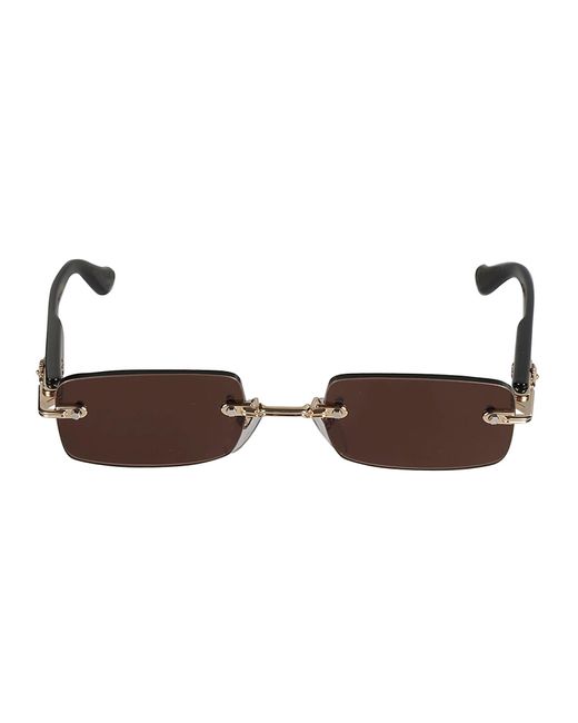 Chrome Hearts Brown Rectangle Rimless Sunglasses