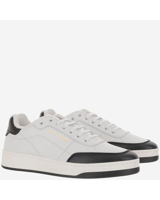 Saint Laurent White Sneakers Sl-61 Leather Trainers for men