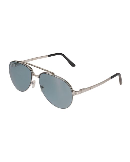 Cartier Blue Full Rim Aviator Lens Sunglasses for men