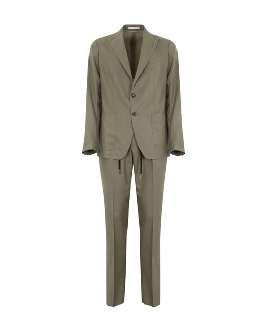 Tagliatore Green Derrick Wool Suit Tobacco for men