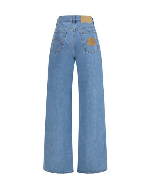 Blazé Milano Blue Wide Leg Nariida Jeans Cotton