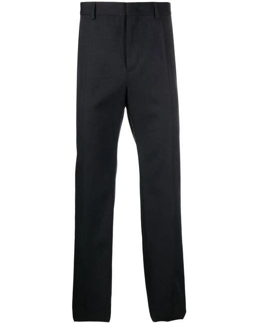Valentino Blue Pressed-Crease Tailored Trousers for men
