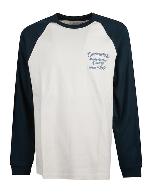 Carhartt Blue Cotton T-Shirt With Wip Logo for men