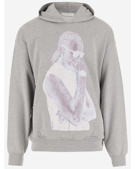 1989 STUDIO Gray Cotton Sweatshirt With Print for men