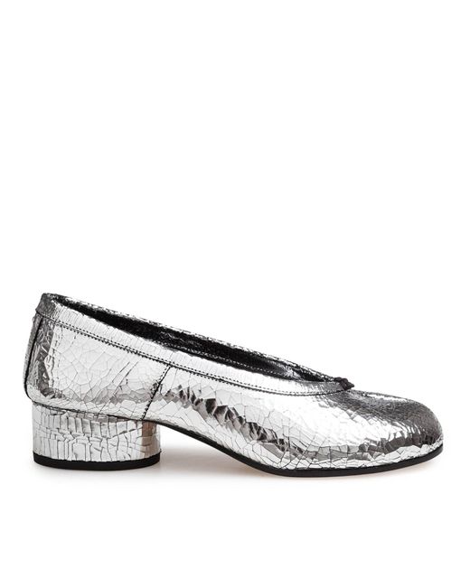 Maison Margiela Gray Metallic Leather Ballerina