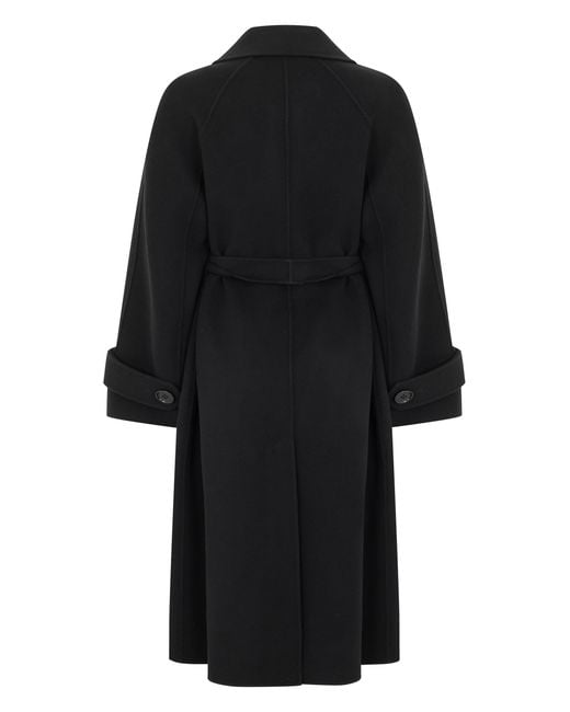 Max Mara Black Long Wool Coat Samanta Virgin