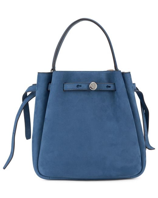 Tory Burch Blue Bucket Bag Nappa Leather