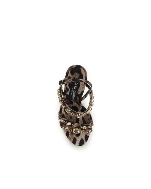 Dolce & Gabbana Metallic Brown Fabric Stiletto Heel Sandals
