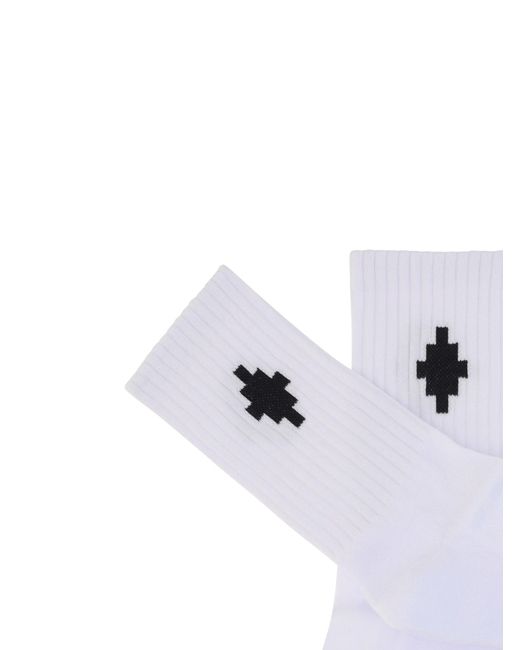 Marcelo Burlon White Short Socks for men