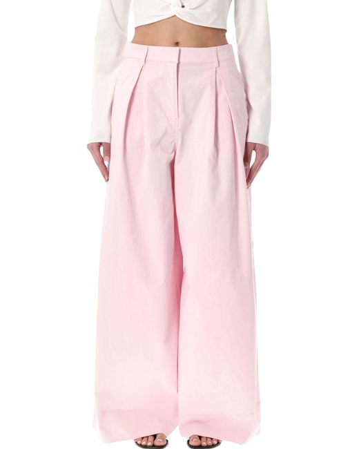 THE GARMENT Pink Wide Cotton Avelino Pleated Pants Organic