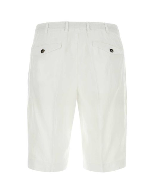 PT Torino White Lyocell Blend Bermuda Shorts for men