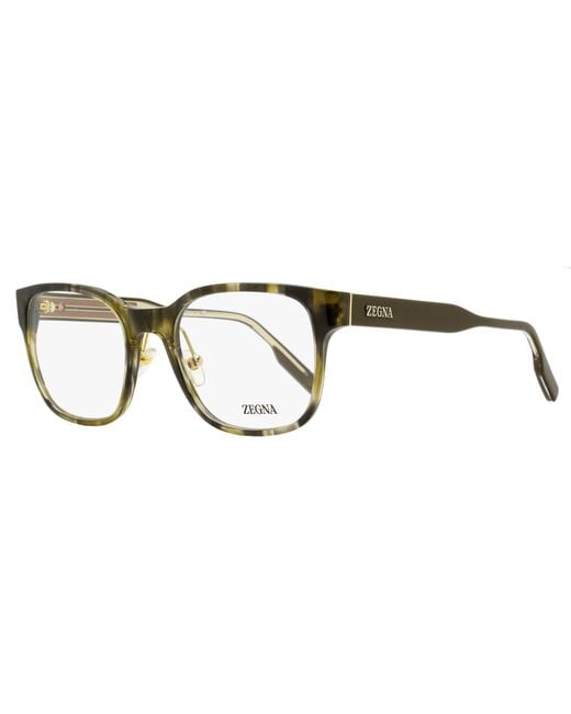 Zegna Black Square Acetate Eyeglasses Ez5253 098 53Mm Plastic (Acetate) for men