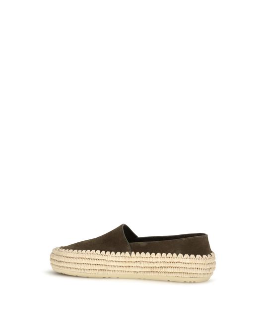 Loewe White Espadrilles Rio Suede Raffia Upper Loafers