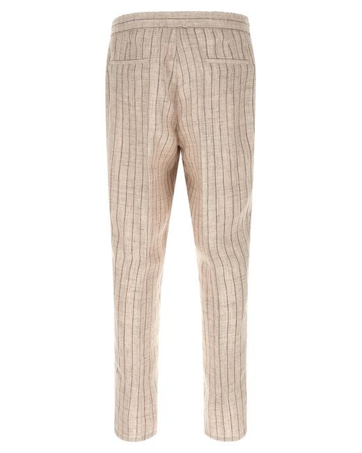 Brunello Cucinelli Natural Linen Casual Pants for men