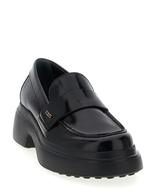Tod's Black Leather Loafers