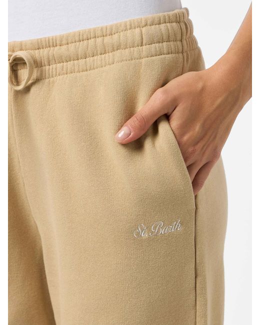 Mc2 Saint Barth Natural Odalys Cotton Fleece Jogger Pants