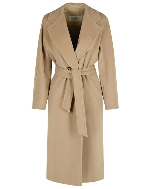 Max Mara Natural 'Madame' Virgin Wool And 'Ecru' Cashmere Coat