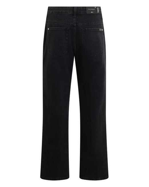 7 For All Mankind Blue Straight-Leg Jeans Cotton