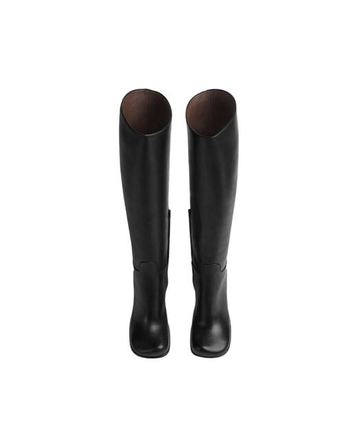 Bottega Veneta Black Storm Square-Toe Boots