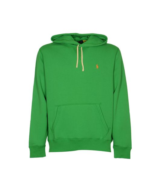 Polo Ralph Lauren Green Logo Embroidery Ribbed Hoodie for men
