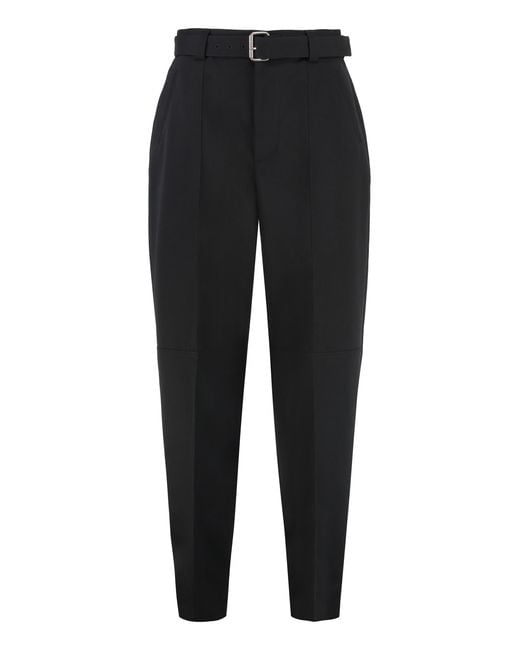 Bottega Veneta Black Cotton-Twill Bush Trousers Straight