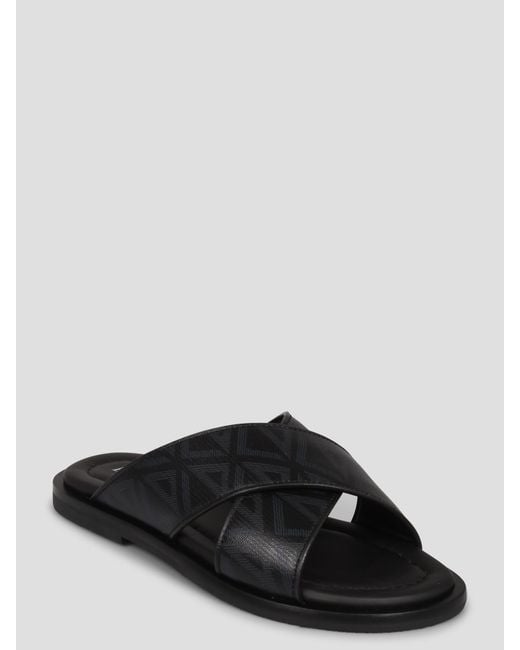 Dior Black Flat Sandals for men
